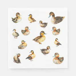 Watercolor Duck Napkins Serviette