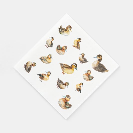 Watercolor Duck Napkins Serviette (Ecke)