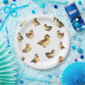 Watercolor Duck Patterned Paper Plate Pappteller (Party)
