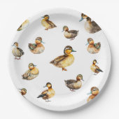 Watercolor Duck Patterned Paper Plate Pappteller (Vorderseite)