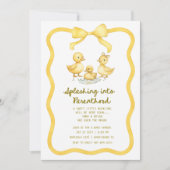 Watercolor Duckling Puddle Splash Gender Neutral Einladung (Vorderseite)