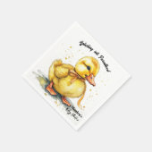 Watercolor Duckling Splash Gender Neutral  Serviette (Ecke)