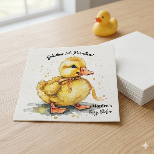 Watercolor Duckling Splash Gender Neutral  Serviette