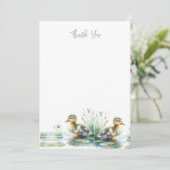 Watercolor Duckling Vielen Dank Dankeskarte (Stehend Vorderseite)