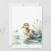 Watercolor Duckling Vielen Dank Dankeskarte (Rückseite)
