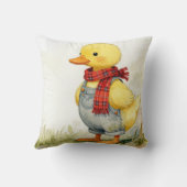 Watercolor Duckling Wearing Denim Overalls Kissen (Rückseite)