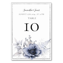 Watercolor Dusty Blue Boho Floral Wedding