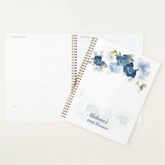 Watercolor Dusty Blue Floral 2026 Planer (Anzeige)