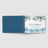 Watercolor Dusty Blue Floral Wedding Gästebuch (Voll)
