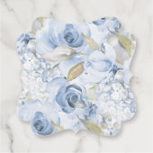 Watercolor Dusty Blue Rose Danke, Script Geschenkanhänger (Rückseite)