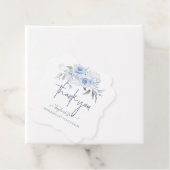 Watercolor Dusty Blue Rose Danke, Script Geschenkanhänger (Beispiel)