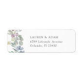 Watercolor Dusty Blue Wedding Address Label (Vorne)