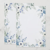 Watercolor Dusty Blue Wedding Program Programm (Vorne/Hinten)