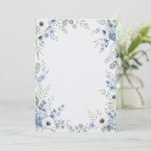 Watercolor Dusty Blue Wedding Program Programm (Stehend Vorderseite)