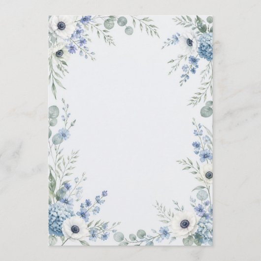 Watercolor Dusty Blue Wedding Program Programm (Vorderseite)