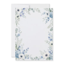 Watercolor Dusty Blue Wedding Thank You Card