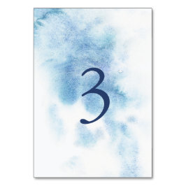 Watercolor Dusty Blue Winter Wedding Table Number Tischnummer