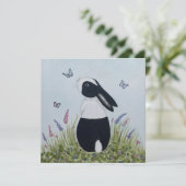 Watercolor Dutch Bunny Rabbit Karte (Stehend Vorderseite)