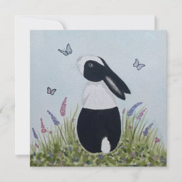 Watercolor Dutch Bunny Rabbit Karte