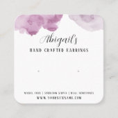 Watercolor Earring Card Quadratische Visitenkarte (Vorderseite)