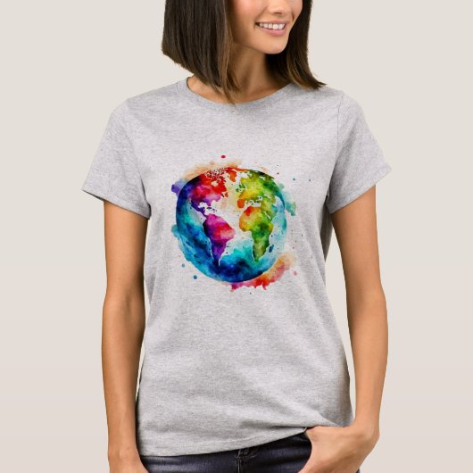 Watercolor Earth T - Shirt (Vorderseite)