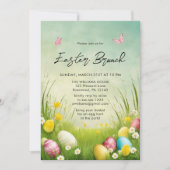 Watercolor Easter Brunch Egg Hunt Invitation Einladung (Vorderseite)