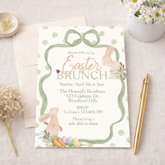 Watercolor Easter Brunch Invitation | Bunny & Gree Einladung