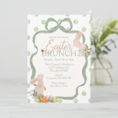 Watercolor Easter Brunch Invitation | Bunny & Gree Einladung (Stehend Vorderseite)