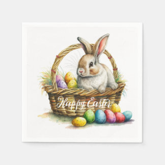 Watercolor Easter Bunny Elegant Art Paper Napkins Serviette