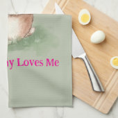 Watercolor Easter Bunny Geschirrtuch (Viertel Falte)