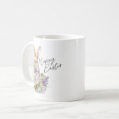 Watercolor Easter Bunny Purple Lilac Happy Easter Kaffeetasse (Vorderseite Links)