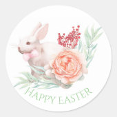 Watercolor Easter Bunny Runder Aufkleber (Vorderseite)