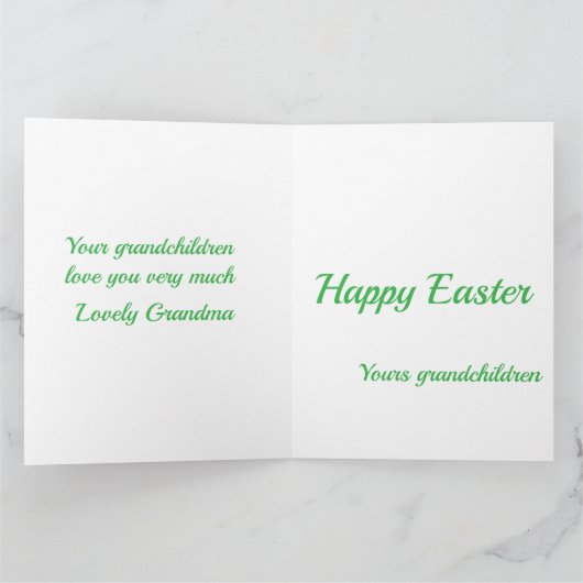Watercolor Easter Egg Personalized Folded Card Karte (Innenseite)