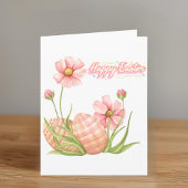 Watercolor Easter Egg Personalized Folded Card Karte
