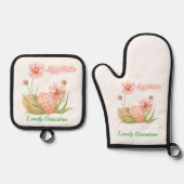 Watercolor Easter Egg Personalized  Ofenhandschuh & Topflappen-Set (Vorderseite)