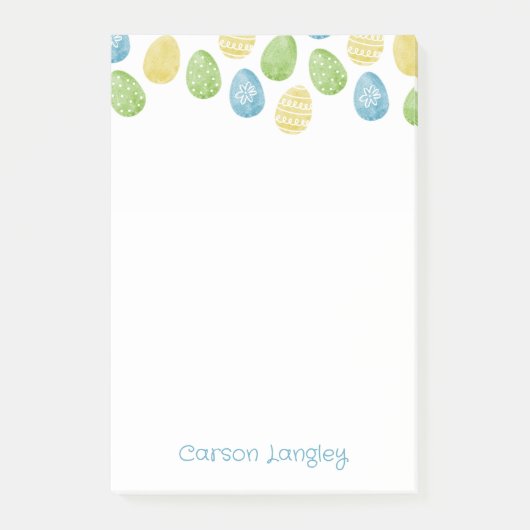 Watercolor Easter Egg Post-It Notes Klebezettel (Vorderseite)
