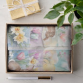 Watercolor Easter Eggs and Rabbits  Seidenpapier (Geschenk)