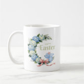 Watercolor Easter Hydrangea Wreath Cute Bunny Kaffeetasse (Links)
