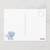 Watercolor Easter Hydrangea Wreath Cute Bunny Postkarte (Rückseite)