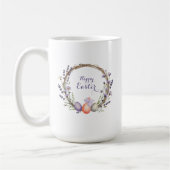 Watercolor Easter Lavender Wreath Eggs Cute Bunny Kaffeetasse (Links)