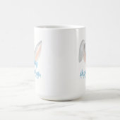 Watercolor Easter Rabbit Ears with Blue Bow Spring Kaffeetasse (Mittel)
