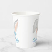 Watercolor Easter Rabbit Ears with Blue Bow Spring Pappbecher (Links)