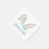 Watercolor Easter Rabbit Ears with Blue Bow Spring Serviette (Ecke)