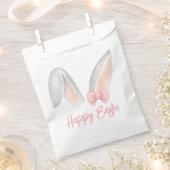 Watercolor Easter Rabbit Ears with Pink Bow Spring Geschenktütchen (Ausgeschnitten)