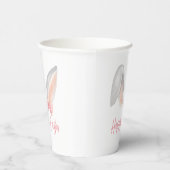 Watercolor Easter Rabbit Ears with Pink Bow Spring Pappbecher (Rechts)