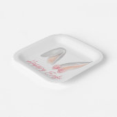 Watercolor Easter Rabbit Ears with Pink Bow Spring Pappteller (Gewinkelt)