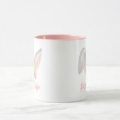 Watercolor Easter Rabbit Ears with Pink Bow Spring Tasse (Zentrum)