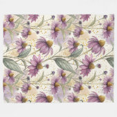 Watercolor Echinacea Purple & Gold Fleecedecke (Vorderseite (Horizontal))