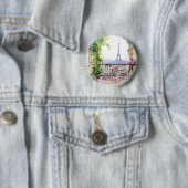 Watercolor Eifel Tower Paris Button (Beispiel)