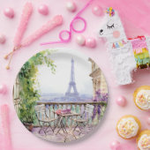 Watercolor Eifel Tower Paris Pappteller (Party)